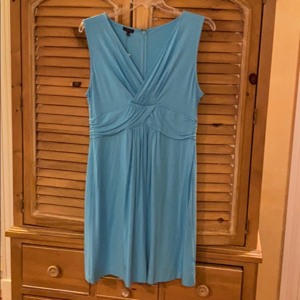 WMNs NWT Talbots dress XL Aqua blue stretchy ruche
